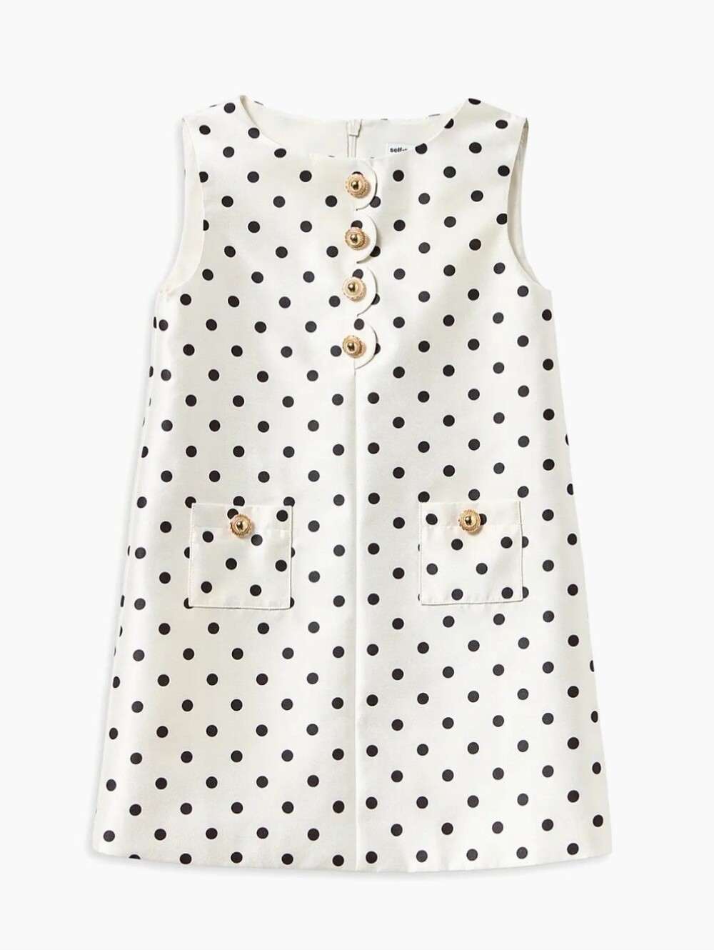 $265 SZ 6/7 Self-Portrait Little Girl's Polka Dot Taffeta Dress
